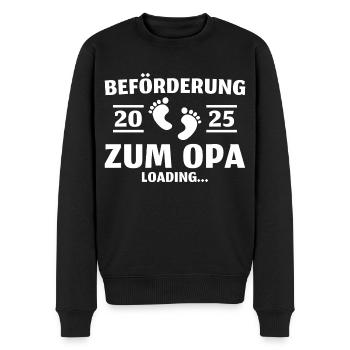 Beförderung zum Opa 2025 loading - Männer Premium Bio Pullover - Schwarz - Vorne - Nico (187cm)
