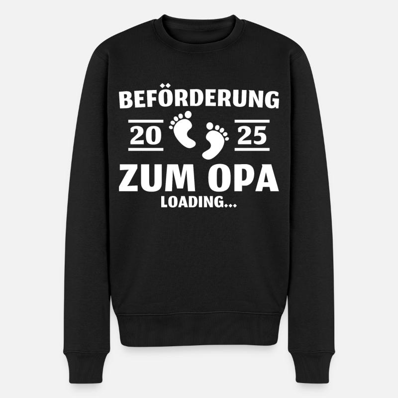 Beförderung zum Opa 2025 loading - Männer Premium Bio Pullover - Schwarz
