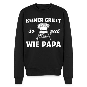 Keiner grillt so gut wie Papa - Männer Premium Bio Pullover - Schwarz - Vorne - Nico (187cm)