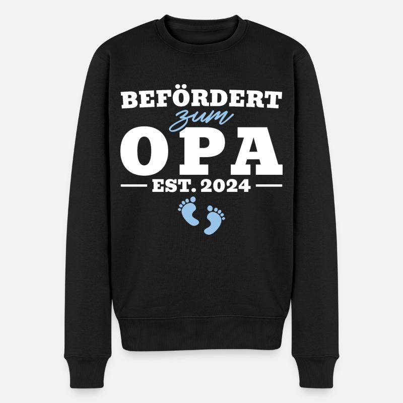 Beförderung zum Opa 2024 - Männer Premium Bio Pullover - Schwarz
