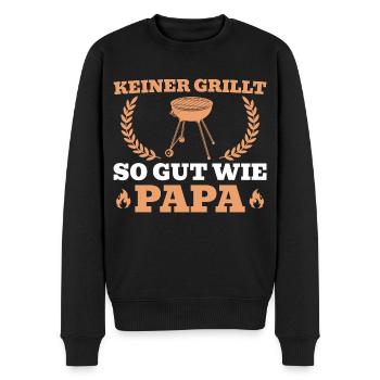 Grillen Keiner grillt so gut wie Papa - Männer Premium Bio Pullover - Schwarz - Vorne - Nico (187cm)