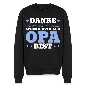 Großvater Dankeschön Opa - Männer Premium Bio Pullover - Schwarz - Vorne - Nico (187cm)