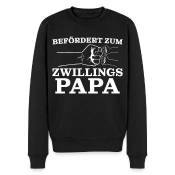 Zwillinge Befördert zum Zwillingspapa - Männer Premium Bio Pullover - Schwarz - Vorne - Nico (187cm)