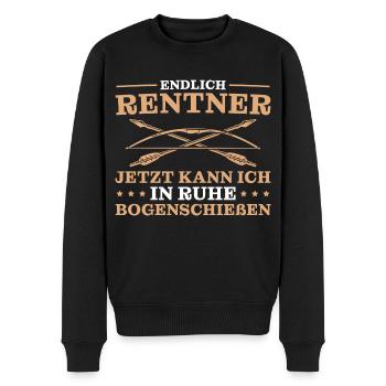 Ruhestand Rentner Bogenschütze - Männer Premium Bio Pullover - Schwarz - Vorne - Nico (187cm)