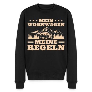 Camping Mein Wohnwagen meine Regeln - Männer Premium Bio Pullover - Schwarz - Vorne - Nico (187cm)