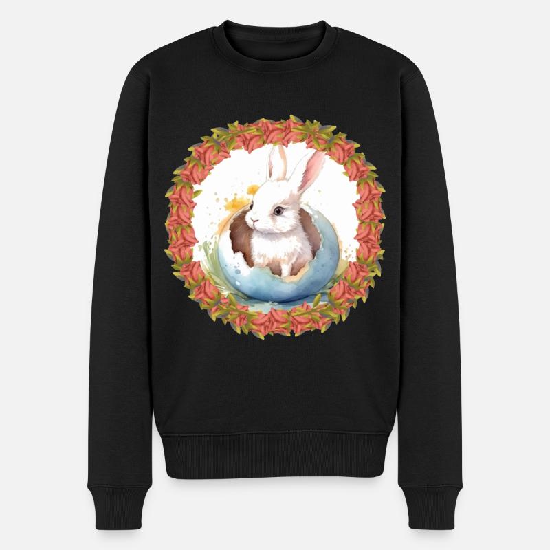 Osterhase Osterei Ostern Hasen Hase Kaninchen Ei - Männer Premium Bio Pullover - Schwarz