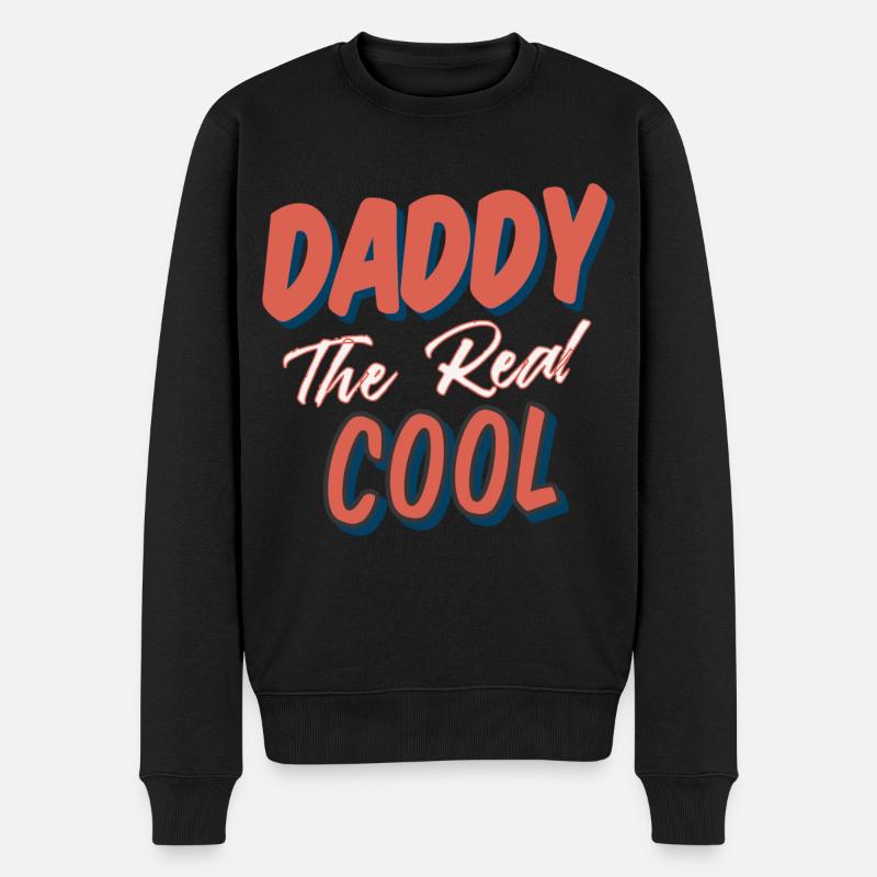 Daddy Cool Bester Vater Geburt - Männer Premium Bio Pullover - Schwarz