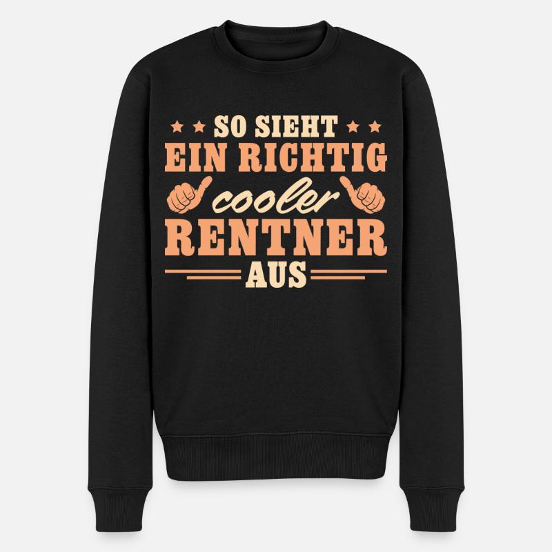 Rentner Mann Renteneintritt Geschenk - Männer Premium Bio Pullover - Schwarz