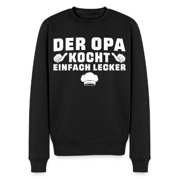 Der Opa kocht einfach lecker - Männer Premium Bio Pullover - Schwarz - Vorne - Nico (187cm)
