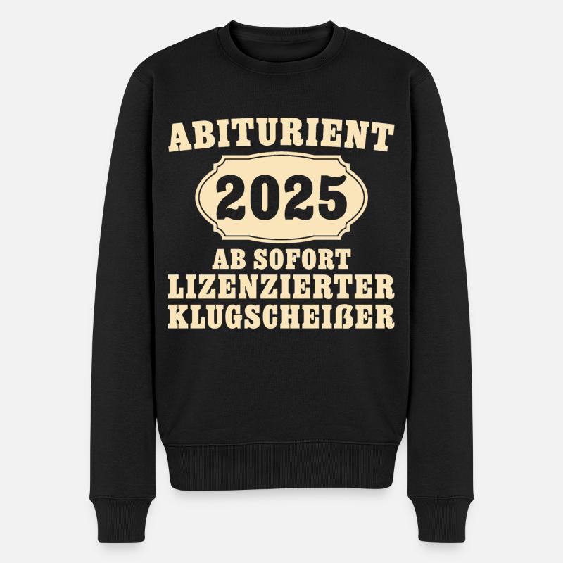 Abiturient 2025 Schulabschluss Abi - Männer Premium Bio Pullover - Schwarz
