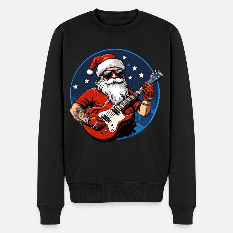 Guitariste de Noël - Pull Premium bio Homme - noir