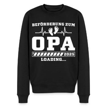 Opa 2025 Loading Schwangerschaftsankündigung - Männer Premium Bio Pullover - Schwarz - Vorne - Nico (187cm)