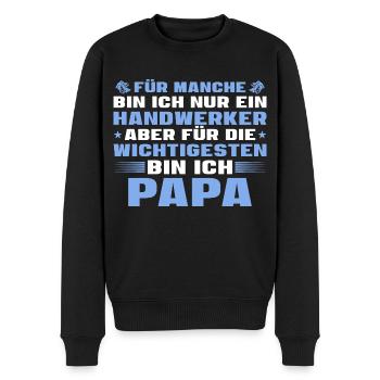 Handwerker Papa Vatertag - Männer Premium Bio Pullover - Schwarz - Vorne - Nico (187cm)