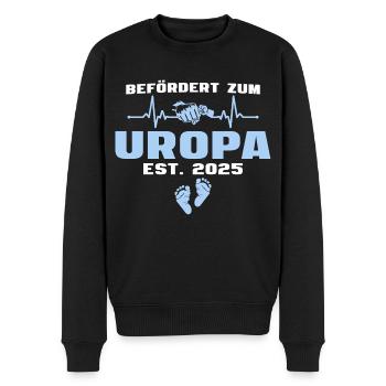 Befördert zum Uropa est. 2025 - Männer Premium Bio Pullover - Schwarz - Vorne - Nico (187cm)