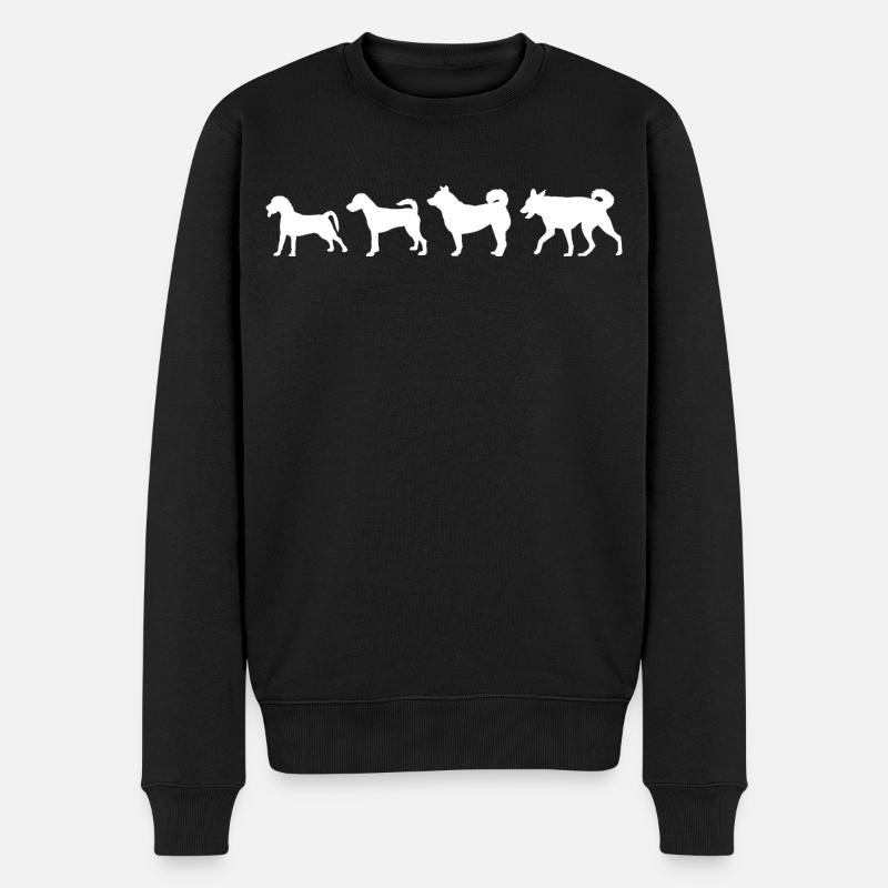 Hund Evolution - Männer Premium Bio Pullover - Schwarz