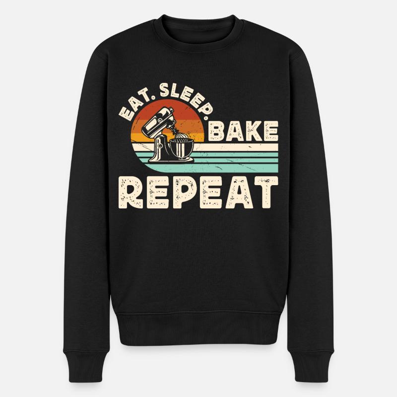 Backen Bäcker Bäckerei - Männer Premium Bio Pullover - Schwarz