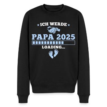 Ich werde Papa 2025 Schwangerschaft verkünden - Männer Premium Bio Pullover - Schwarz - Vorne - Nico (187cm)