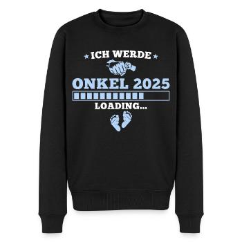 Ich werde Onkel 2025 Schwangerschaft verkünden - Männer Premium Bio Pullover - Schwarz - Vorne - Nico (187cm)