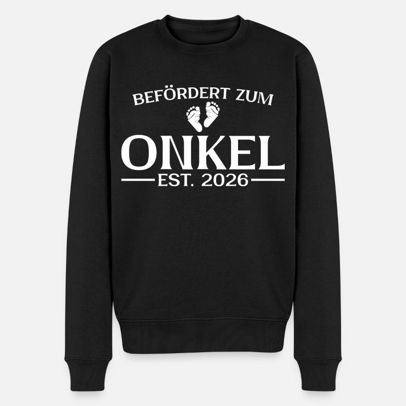Befoerdert zum Onkel 2026 - Männer Premium Bio Pullover - Schwarz