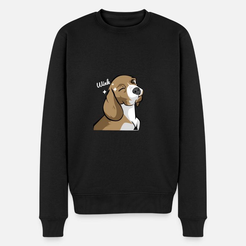 Beagle Dackel Zwinkern Geschenkidee - Männer Premium Bio Pullover - Schwarz