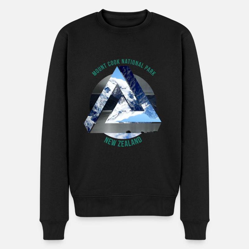 Mont Cook Nouvelle-Zélande Wanderlust Gift Idea - Pull Premium bio Homme - noir