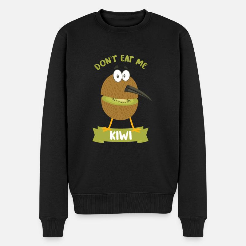 Kiwi - Männer Premium Bio Pullover - Schwarz