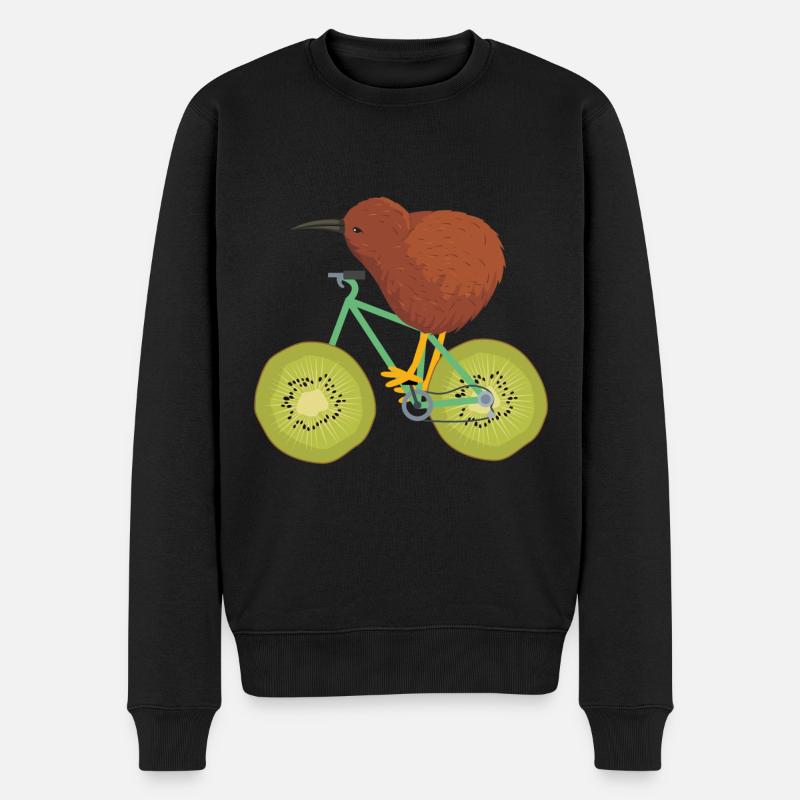 Kiwi - Männer Premium Bio Pullover - Schwarz