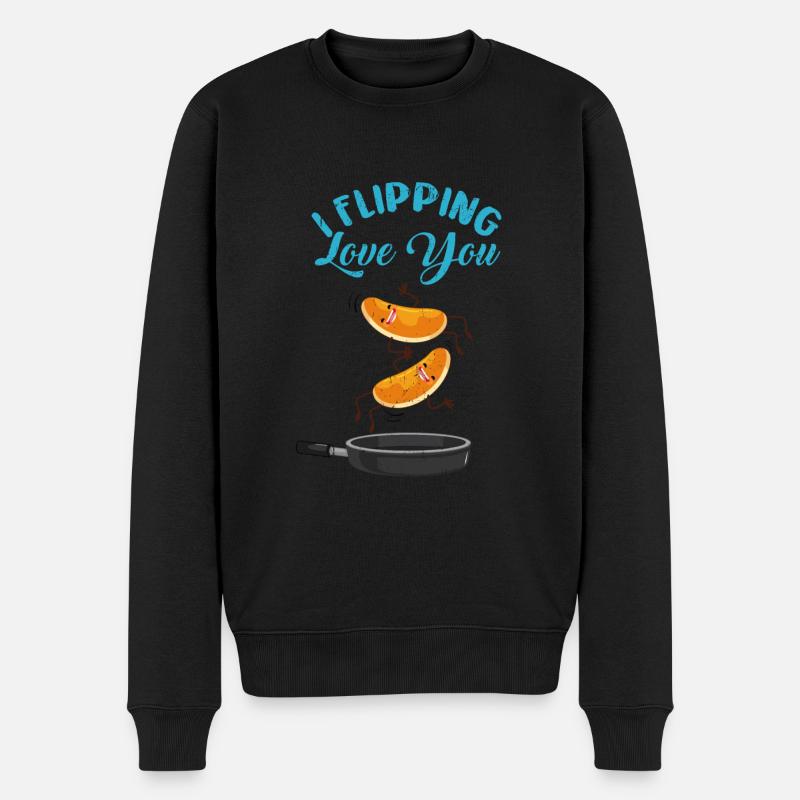 Pancake - Männer Premium Bio Pullover - Schwarz
