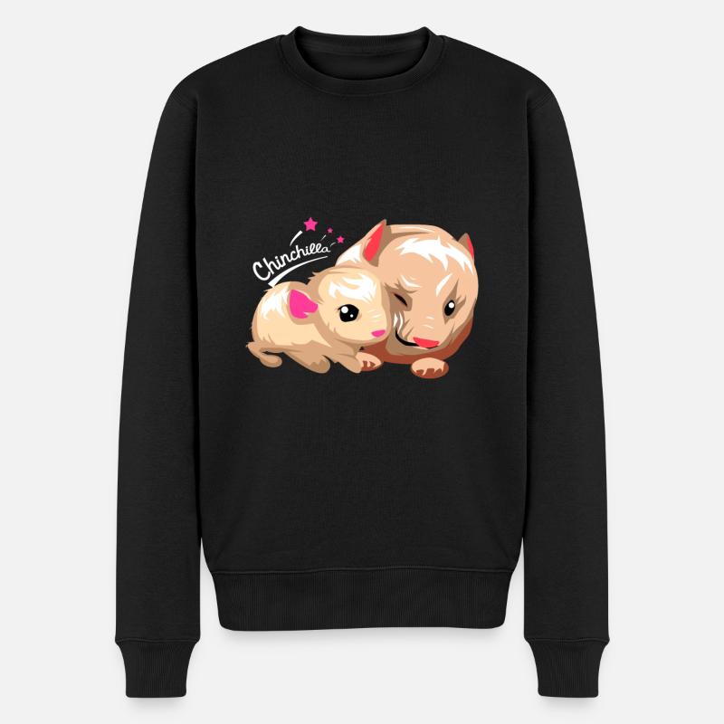 Chinchilla Südamerika Nagetier Haustier Geschenk - Männer Premium Bio Pullover - Schwarz