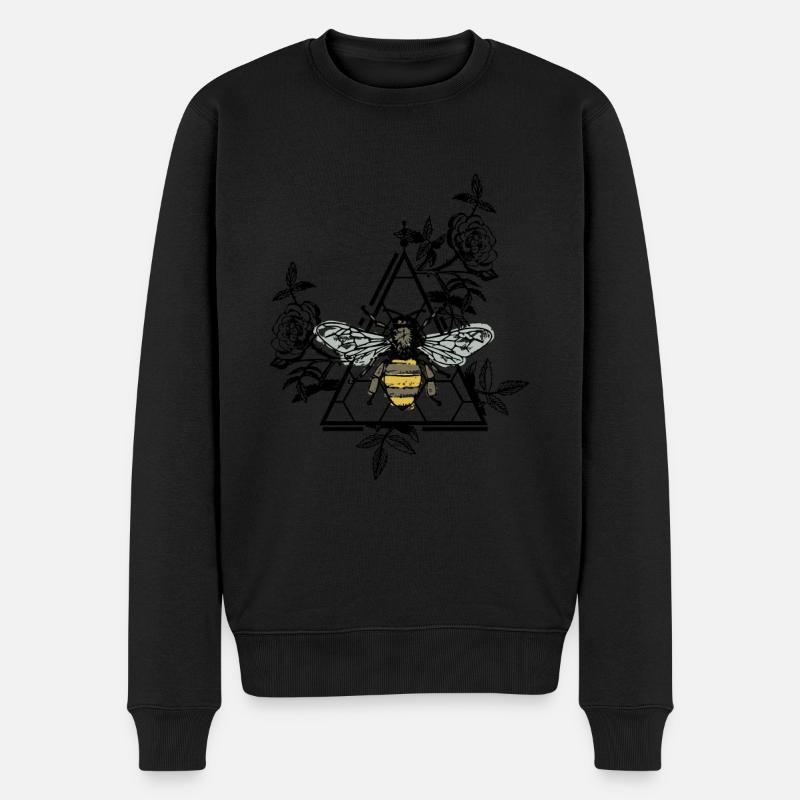 Biene Wespe Hornisse Honig Wabe swag Geschenkidee - Männer Premium Bio Pullover - Schwarz