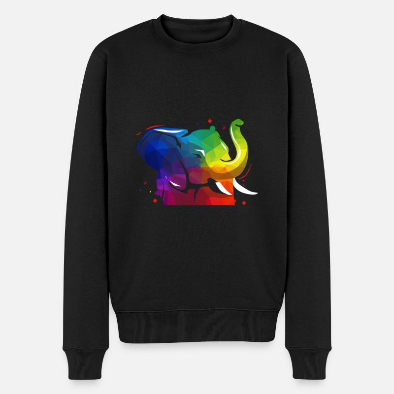 Elefant - Männer Premium Bio Pullover - Schwarz