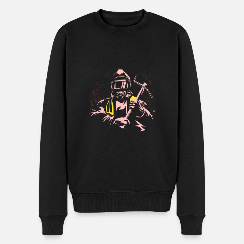 Feuerwehrmann - Männer Premium Bio Pullover - Schwarz