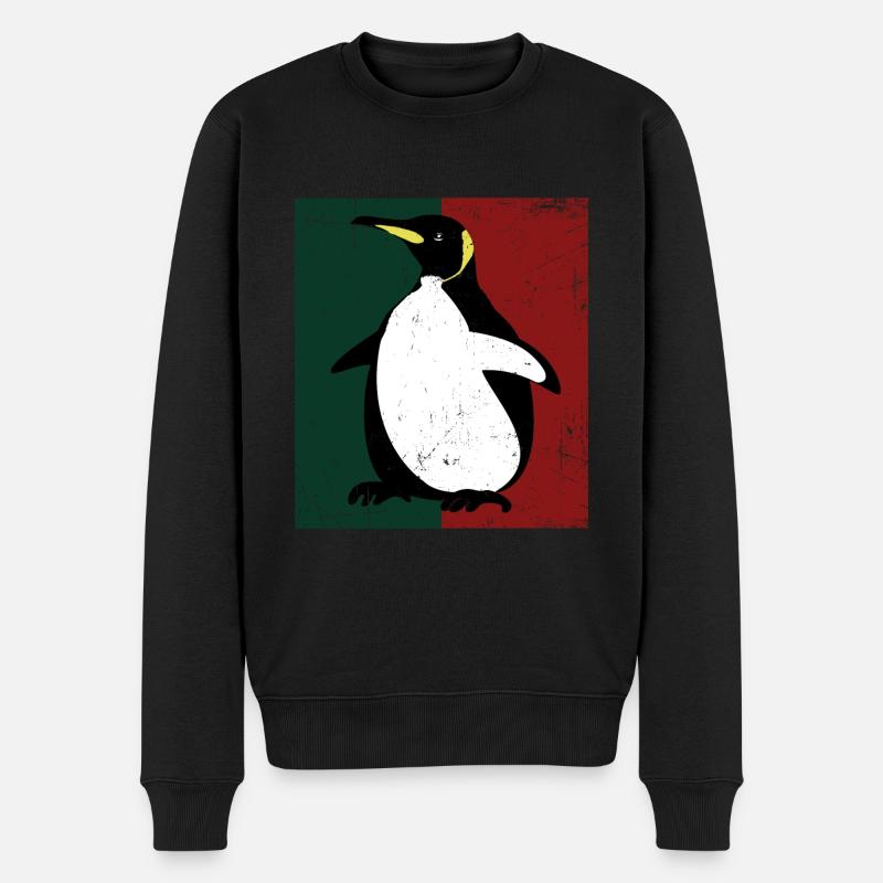 Pinguin - Männer Premium Bio Pullover - Schwarz