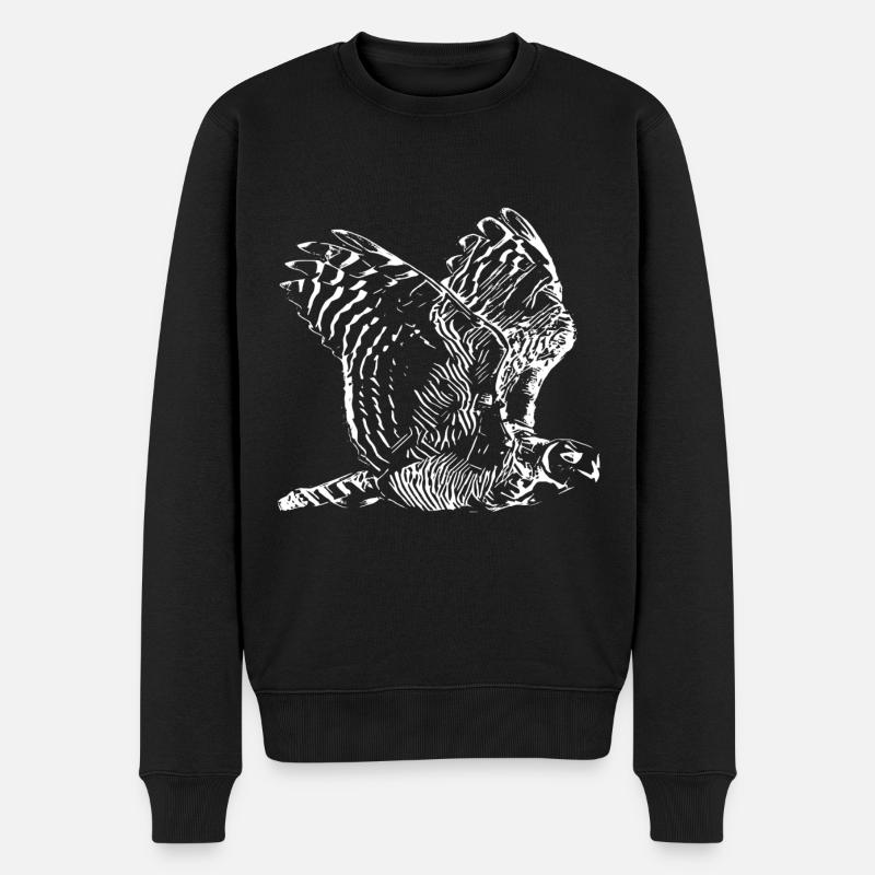 Eulen - Männer Premium Bio Pullover - Schwarz