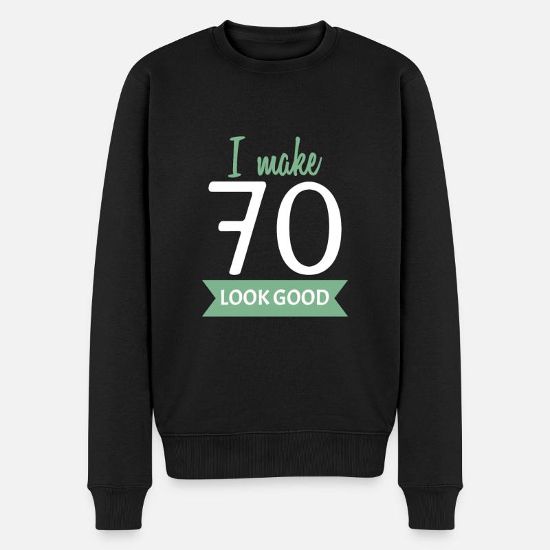 70e anniversaire disant - Pull Premium bio Homme - noir