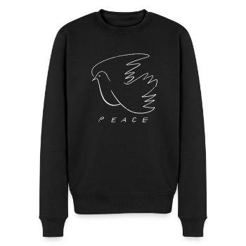 Friedenstaube - Männer Premium Bio Pullover - Schwarz - Vorne - Nico (187cm)