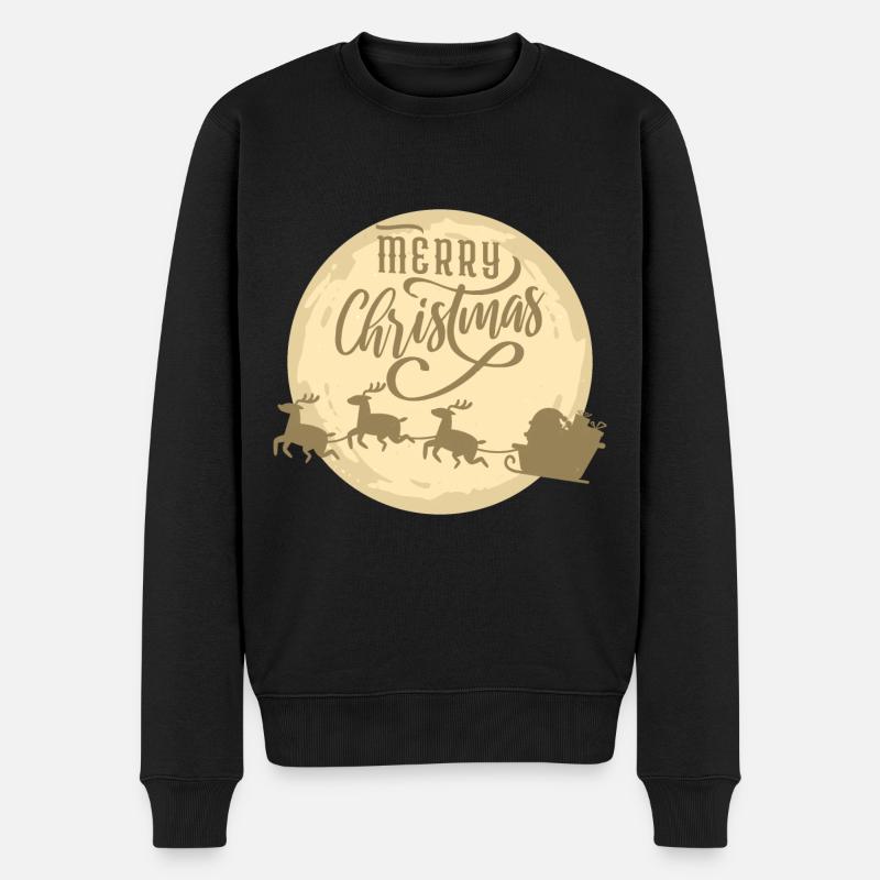 Merry Christmas - Weihnachten - Männer Premium Bio Pullover - Schwarz