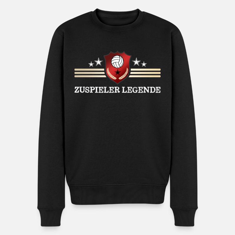 Zuspieler Legende Volleyball - Männer Premium Bio Pullover - Schwarz