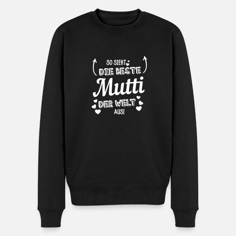 So sieht die beste Mutti der Welt aus! - Männer Premium Bio Pullover - Schwarz