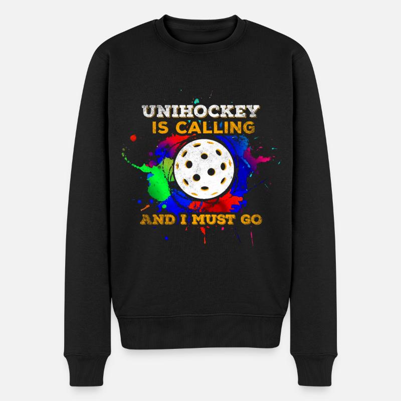 Unihockey - Männer Premium Bio Pullover - Schwarz