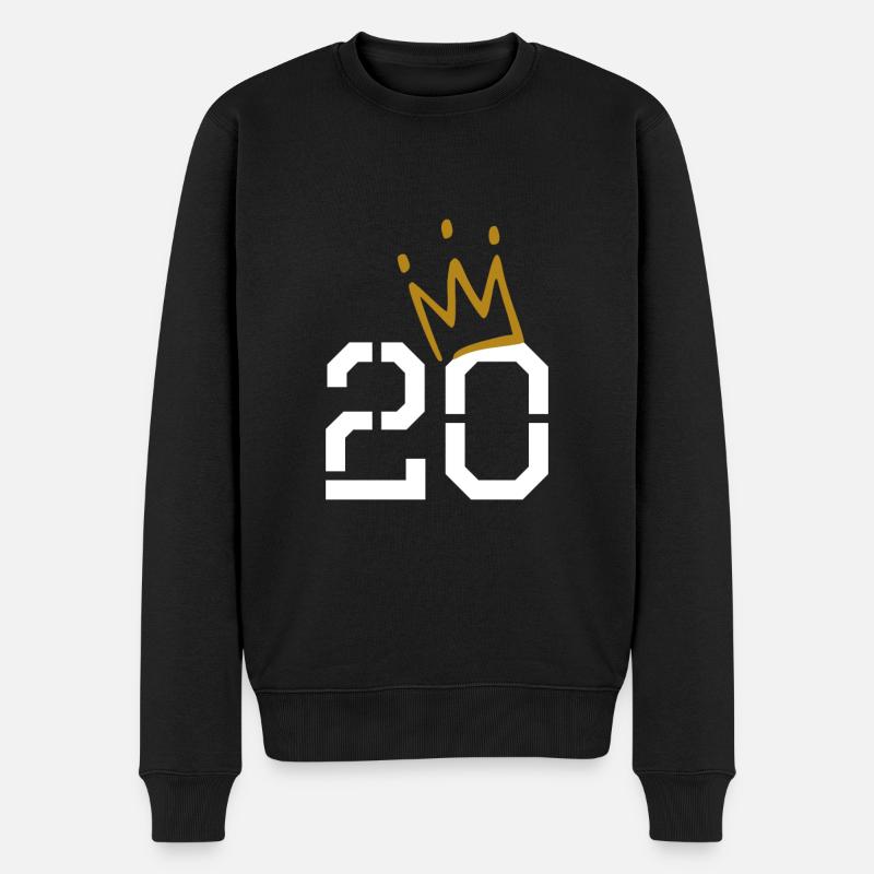20 ans avec couronne - Pull Premium bio Homme - noir