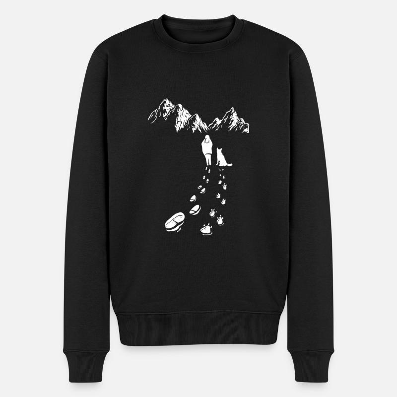 Husky Berge sibirischer Hund Hunde Huskies Natur - Männer Premium Bio Pullover - Schwarz