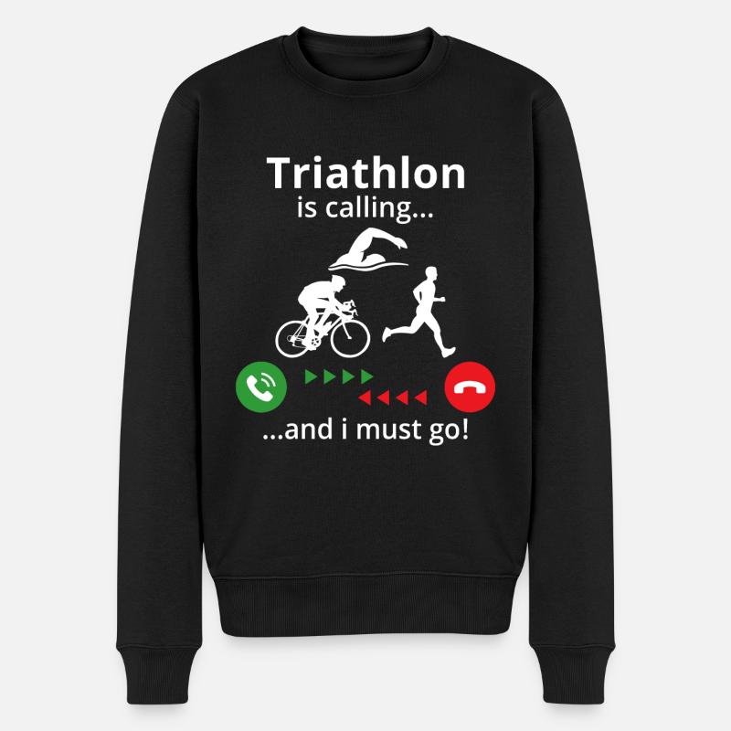 Triathlon is calling and i must go - Pull Premium bio Homme - noir