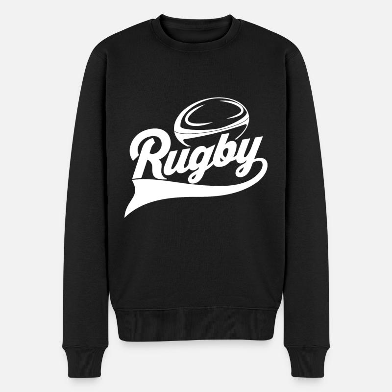 Rugby T-Shirt rugby Rugby - Männer Premium Bio Pullover - Schwarz