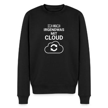 Ich mach irgendwas mit cloud - Männer Premium Bio Pullover - Schwarz - Vorne - Nico (187cm)