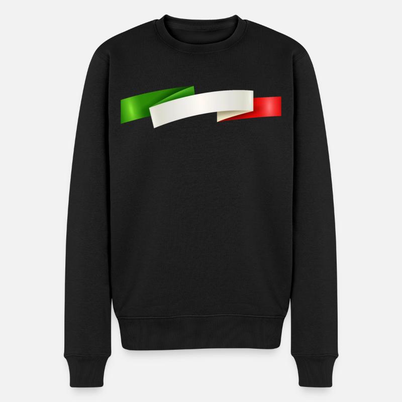 Bande avec drapeau italien design - Pull Premium bio Homme - noir