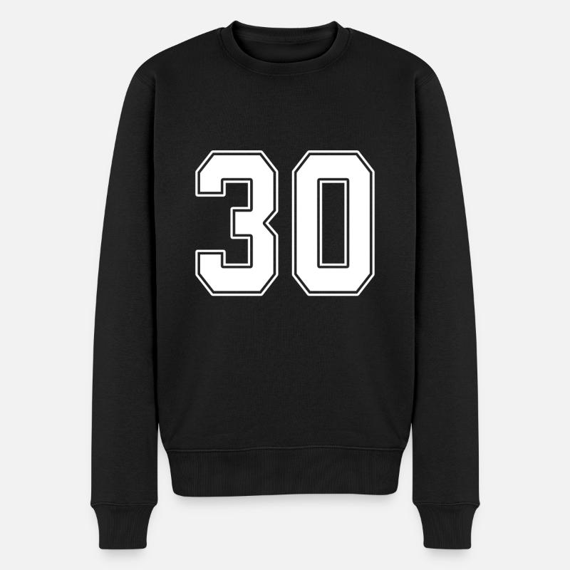 30 Jahre Nummer Trikot 30 - Männer Premium Bio Pullover - Schwarz