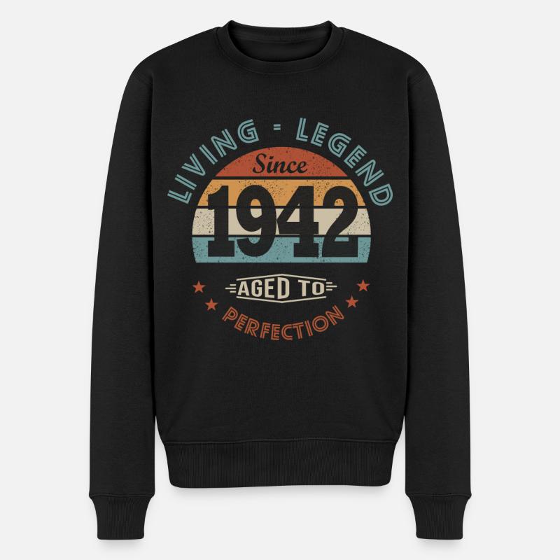 legend since 1942 Né En 1942 anniversaire 80 ans - Pull Premium bio Homme - noir