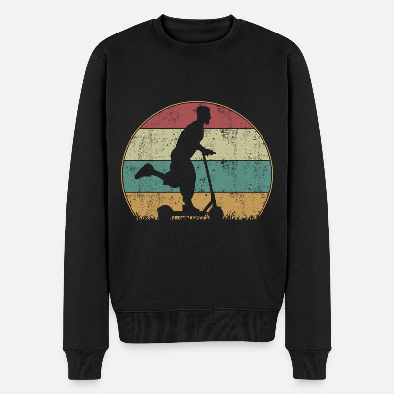 Tretroller E-Roller Elektroroller Retro Vintage - Männer Premium Bio Pullover - Schwarz