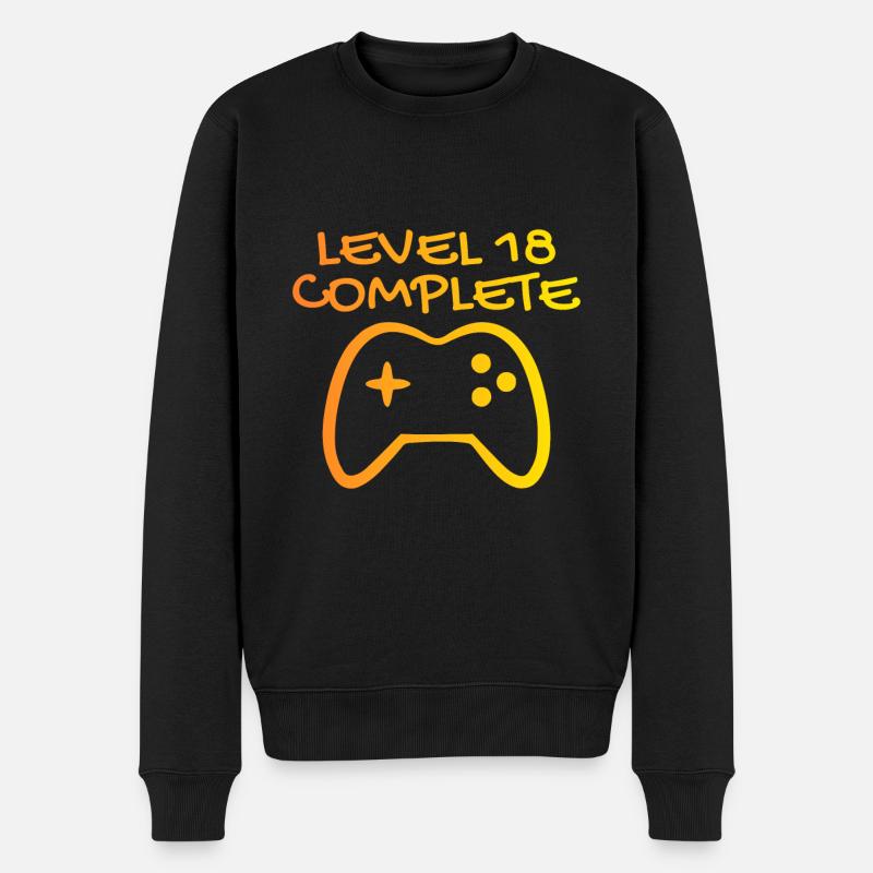 18. Geburtstag - Gamer 18 - 18 Jahre Geschenk - Männer Premium Bio Pullover - Schwarz